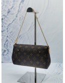 (LIKE NEW) LOUIS VUITTON FAVORITE PM IN BROWN MONOGRAM CANVAS CHAIN SHOULDER BAG 