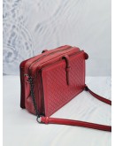 BOTTEGA VENETA RED INTRECCIATO LEATHER  CAMERA SHOULDER BAG