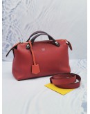 FENDI MEDIUM BY THE WAY BROWN RED CALFSKIN LEATHER WITH STRAP