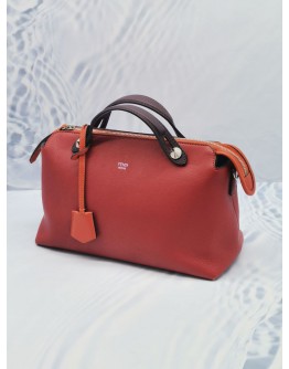 FENDI MEDIUM BY THE WAY BROWN RED CALFSKIN LEATHER WITH STRAP