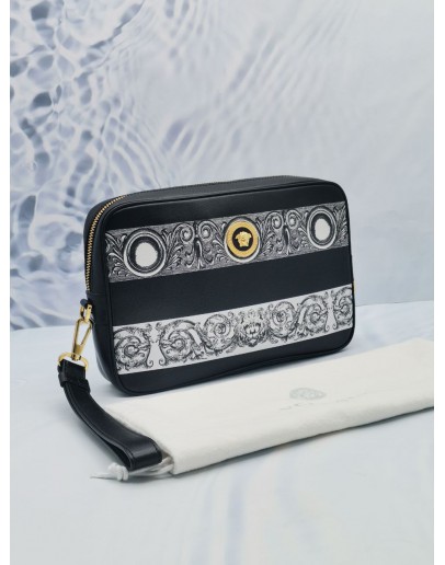 VERSACE MEDUSA BAROQUE PANELED HAND CARRY CLUTCH