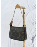 LOUIS VUITTON MINI POCHETTE ACCESSOIRES IN BROWN MONOGRAM CANVAS