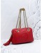 GUCCI SOHO SHOULDER BAG IN RED PEBBLED LEATHER