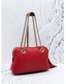 GUCCI SOHO SHOULDER BAG IN RED PEBBLED LEATHER