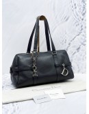 CHRISTIAN DIOR D-CHARMS SHOULDER BAG IN BLACK PEBBLED LEATHER 