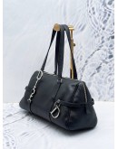 CHRISTIAN DIOR D-CHARMS SHOULDER BAG IN BLACK PEBBLED LEATHER 