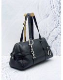 CHRISTIAN DIOR D-CHARMS SHOULDER BAG IN BLACK PEBBLED LEATHER 