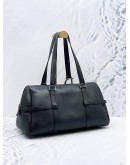 CHRISTIAN DIOR D-CHARMS SHOULDER BAG IN BLACK PEBBLED LEATHER 