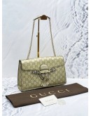 GUCCI EMILY SMALL SHOULDER BAG IN LIGHT GOLD GG GUCCISSIMA EMBOSSED CALFSKIN LEATHER