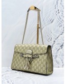 GUCCI EMILY SMALL SHOULDER BAG IN LIGHT GOLD GG GUCCISSIMA EMBOSSED CALFSKIN LEATHER