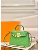 (BRAND NEW) 2024 HERMES MINI KELLY 20 IN VERT COMICS CHEVRE MYSORE WITH GOLD HARDWARE -FULL SET-