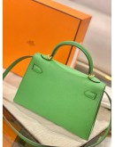 (BRAND NEW) 2024 HERMES MINI KELLY 20 IN VERT COMICS CHEVRE MYSORE WITH GOLD HARDWARE -FULL SET-