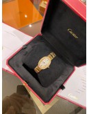 (LIKE NEW) 2013 CARTIER BAIGNOIRE BATHTUB FACTORY DIAMOND FULL 18K 750 YELLOW GOLD 31MM QUARTZ WATCH -FULL SET-