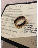 (UNUSED) 2016 BVLGARI B.ZERO1 RING 18K 750 ROSE GOLD AND BLACK CERAMIC SIZE 63 -FULL SET-