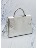 2017 CHRISTIAN DIOR DIOEVER MEDIUM HANDLE BAG WITH STRAP IN SILVER METALLIC LEATHER