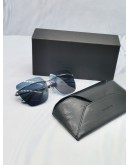 CHRISTIAN DIOR BLUE ACETATE DIOR METALLIC SQUARE SUNGLASSES -FULL SET-