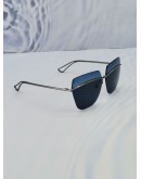 CHRISTIAN DIOR BLUE ACETATE DIOR METALLIC SQUARE SUNGLASSES -FULL SET-