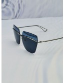 CHRISTIAN DIOR BLUE ACETATE DIOR METALLIC SQUARE SUNGLASSES -FULL SET-