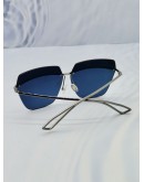 CHRISTIAN DIOR BLUE ACETATE DIOR METALLIC SQUARE SUNGLASSES -FULL SET-