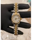 (LIKE NEW) 2004 ROLEX LADY DATEJUST 26 REF 79173 HALF 18K 750 YELLOW GOLD DIAMOND DIAL 26MM AUTOMATIC WATCH