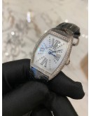 (UNUSED) 2016 FRANCK MULLER CINTREE CURVEX FACTORY DIAMOND FULL DIAMOND 18K 750 WHITE GOLD 35MM MANUAL WINDING WATCH -FULL SET-