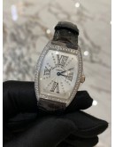 (UNUSED) 2016 FRANCK MULLER CINTREE CURVEX FACTORY DIAMOND FULL DIAMOND 18K 750 WHITE GOLD 35MM MANUAL WINDING WATCH -FULL SET-