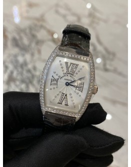 (UNUSED) 2016 FRANCK MULLER CINTREE CURVEX FACTORY DIAMOND FULL DIAMOND 18K 750 WHITE GOLD 35MM MANUAL WINDING WATCH -FULL SET-