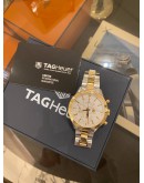 2015 TAG HEUER CARRERA CALIBRE 16 HALF 18K 750 YELLOW GOLD WHITE DIAL 41MM AUTOMATIC WATCH -FULL SET-