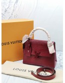 LOUIS VUITTON GRENELLE SMALL CORRUGATED HANDLE BAG IN RED WINE EPI LEATHER SHW -FULL SET-