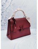 LOUIS VUITTON GRENELLE SMALL CORRUGATED HANDLE BAG IN RED WINE EPI LEATHER SHW -FULL SET-