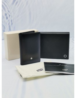 MONT BLANC MEISTERSTUCK CARD HOLDER IN BLACK SMOOTH LEATHER -FULL SET-