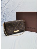 LOUIS VUITTON FAVOURITE PM CHAIN SHOULDER BAG IN BROWN MONOGRAM CANVAS 