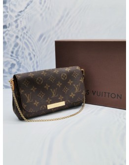 LOUIS VUITTON FAVOURITE PM CHAIN SHOULDER BAG IN BROWN MONOGRAM CANVAS 