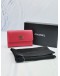 (UNUSED) CHANEL CORAL CALFSKIN LEATHER CC CAMELLIA O-CARD HOLDER 