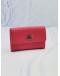 (UNUSED) CHANEL CORAL CALFSKIN LEATHER CC CAMELLIA O-CARD HOLDER 