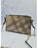 BURBERRY PYTHON GOLD EMBOSSED CHECK LEATHER CROSSBODY BAG 