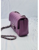 (UNUSED) 2021 CHANEL MINI RECTANGULAR FLAP SLING BAG IN PURPLE MAUCE COLOR LAMBSKIN LEATHER SHW