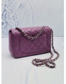 (UNUSED) 2021 CHANEL MINI RECTANGULAR FLAP SLING BAG IN PURPLE MAUCE COLOR LAMBSKIN LEATHER SHW