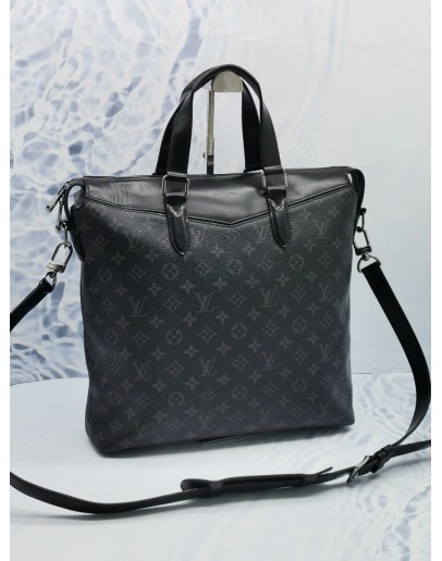 LOUIS VUITTON EXPLORER TOTE BAG BLACK MONOGRAM ECLIPSE CANVAS WITH STRAP