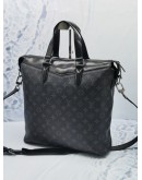 LOUIS VUITTON EXPLORER TOTE BAG BLACK MONOGRAM ECLIPSE CANVAS WITH STRAP