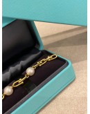 (BRAND NEW) 2024 TIFFANY & CO. HARDWEAR LINK BRACELET IN 18K 750 YELLOW GOLD WITH FRESHWATER PEARLS