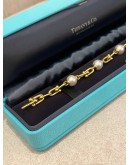 (BRAND NEW) 2024 TIFFANY & CO. HARDWEAR LINK BRACELET IN 18K 750 YELLOW GOLD WITH FRESHWATER PEARLS