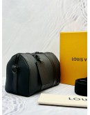 (UNUSED) 2024 LOUIS VUITTON CITY KEEPALL IN BLACK AEROGRAM CALF LEATHER -FULL SET-