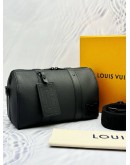 (UNUSED) 2024 LOUIS VUITTON CITY KEEPALL IN BLACK AEROGRAM CALF LEATHER -FULL SET-