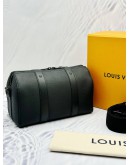 (UNUSED) 2024 LOUIS VUITTON CITY KEEPALL IN BLACK AEROGRAM CALF LEATHER -FULL SET-