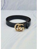 GUCCI MARMONT GG LOGO BELT IN BLACK LEATHER SIZE 85/24