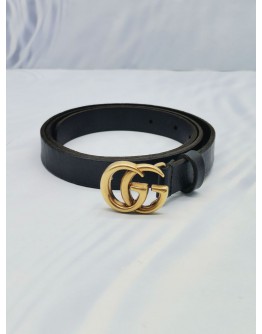 GUCCI MARMONT GG LOGO BELT IN BLACK LEATHER SIZE 85/24