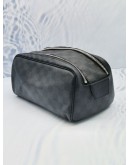 2023 MICROCHIP LOUIS VUITTON DOPP KIT TOILET POUCH IN BLACK DAMIER GRAPHITE CANVAS 