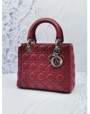 CHRISTIAN DIOR LADY DIOR MEDIUM SIZE IN RED CANNAGE LAMBSKIN LEATHER SHW