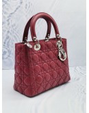 CHRISTIAN DIOR LADY DIOR MEDIUM SIZE IN RED CANNAGE LAMBSKIN LEATHER SHW